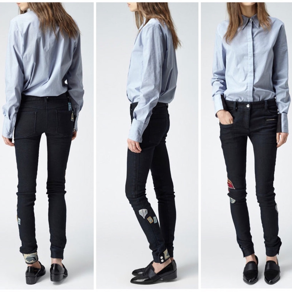 3.1 PHILLIP LIM patch-covered skinny cargo jeans